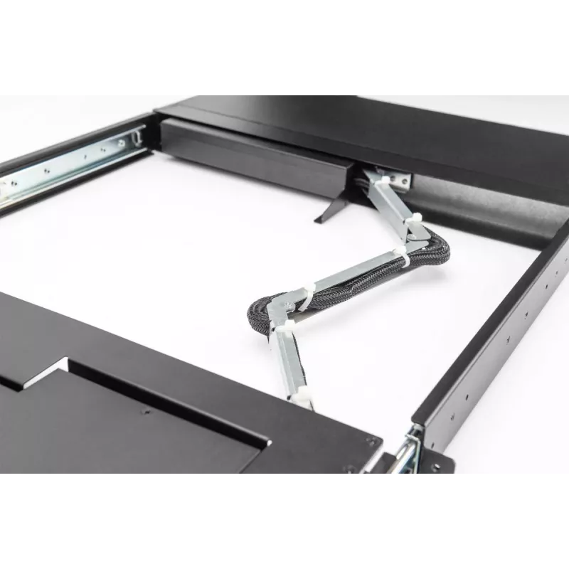 Console modulare DIGITUS HD LCD TFT con KVM 1 porta, RAL 9005 nero - tastiera DE