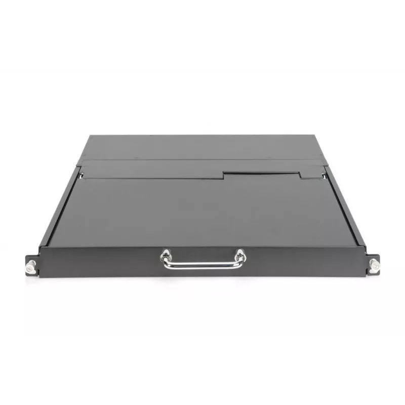 Console modulare DIGITUS HD LCD TFT con KVM 1 porta, RAL 9005 nero - tastiera DE