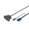 Console KVM LCD Full HD modulare DIGITUS DS-72221-1GE da 19 pollici (43,2 cm), KVM VGA a 1 porta, touchpad, tastiera tedesca