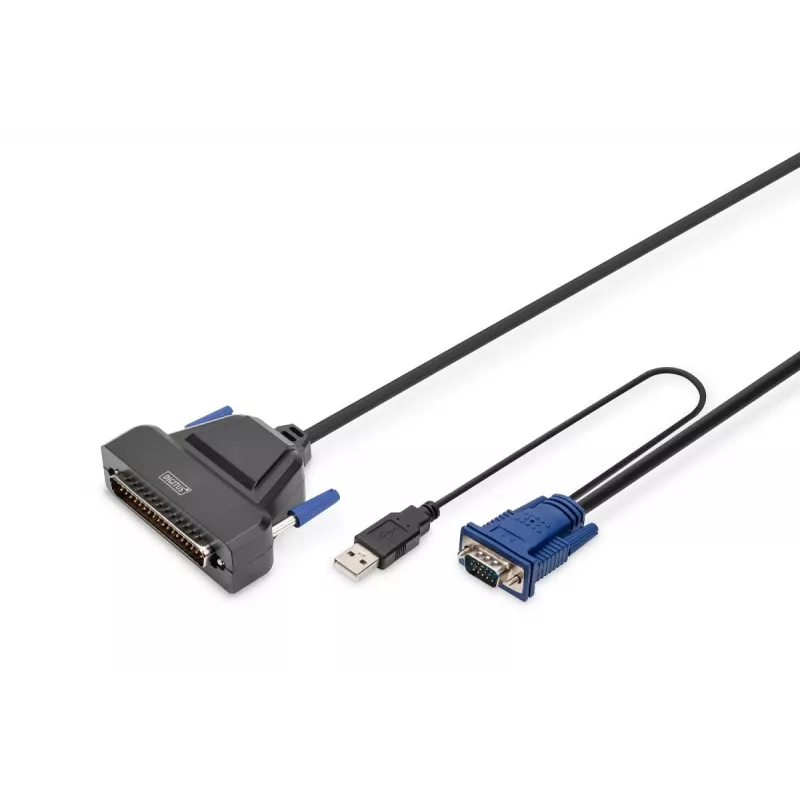 Console KVM LCD Full HD modulare DIGITUS DS-72221-1GE da 19 pollici (43,2 cm), KVM VGA a 1 porta, touchpad, tastiera tedesca