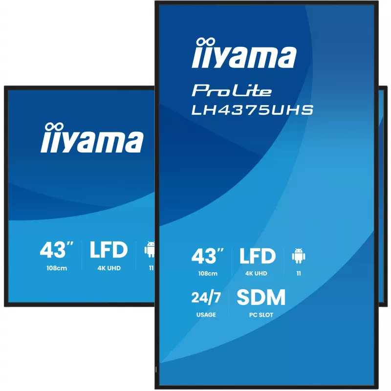 iiyama LH4375UHS-B2AG Signage Display schermo piatto digital signage 108 cm (42,5 inch) LCD Wi-Fi 500 cd/m² 4K Ultra HD nero processore integrato Android 11 24/7