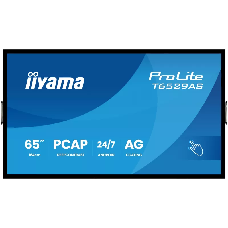 iiyama T6529AS-B1AG Signage Display design kiosk 163,8 cm (64,5 inch) LED Wi-Fi 420 cd/m² 4K Ultra HD nero touchscreen processore integrato Android 24/7