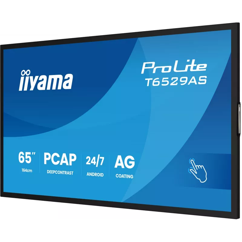 iiyama T6529AS-B1AG Signage Display design kiosk 163,8 cm (64,5 inch) LED Wi-Fi 420 cd/m² 4K Ultra HD nero touchscreen processore integrato Android 24/7