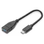 DIGITUS cavo adattatore USB Type-C, OTG, Type-C - A M/F, 15 cm Super Speed nero