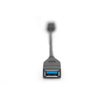 DIGITUS cavo adattatore USB Type-C, OTG, Type-C - A M/F, 15 cm Super Speed nero