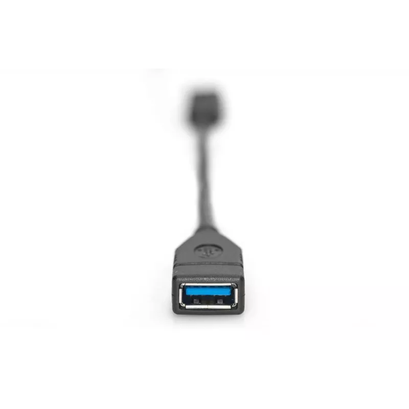 DIGITUS cavo adattatore USB Type-C, OTG, Type-C - A M/F, 15 cm Super Speed nero