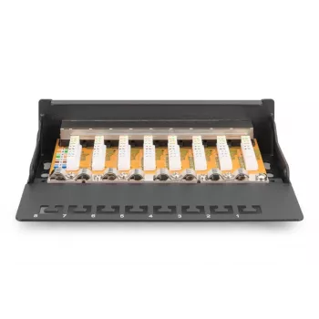 DIGITUS Patch Panel CAT6 8 porte schermato nero