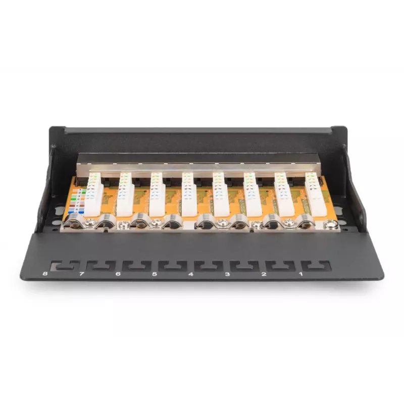 DIGITUS Patch Panel CAT6 8 porte schermato nero