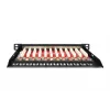 DIGITUS Patch Panel CAT6A, schermato, 12 porte, 1/2U, installazione rack 10 pollici, nero RAL 9005