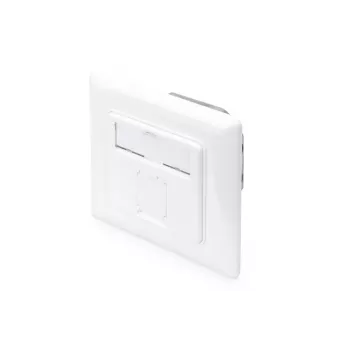 DIGITUS presa di rete CAT6A classe EA, schermata 1x RJ45, LSA, bianco puro, da incasso, 8 direzioni