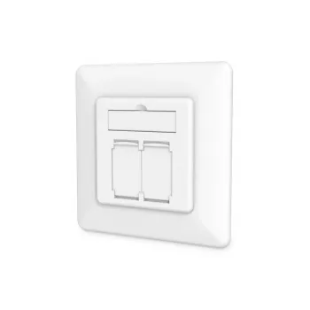DIGITUS presa di rete CAT6A classe EA, schermata 2x RJ45, LSA, bianco puro, da incasso, 8 direzioni