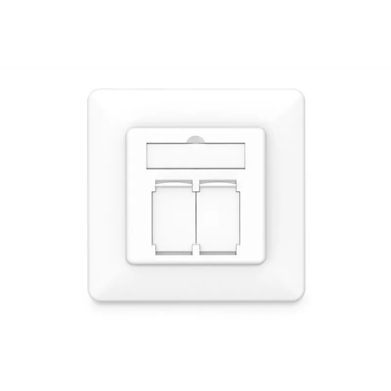 DIGITUS presa di rete CAT6A classe EA, schermata 2x RJ45, LSA, bianco puro, da incasso, 8 direzioni