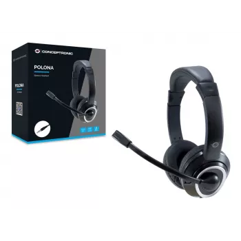 Conceptronic POLONA02B cuffie/headset con filo archetto gaming nero