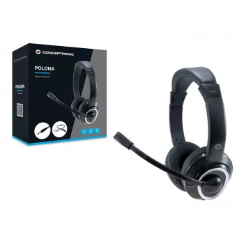 Conceptronic POLONA02BA cuffie/headset con filo archetto gaming nero