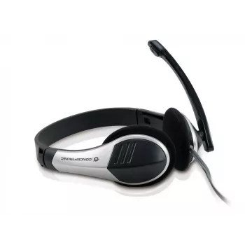 Conceptronic Allround Headset stereo con filo, 20 - 22000 Hz, ufficio/call center, 111 g, headset, nero, argento