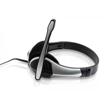Conceptronic Allround Headset stereo con filo, 20 - 22000 Hz, ufficio/call center, 111 g, headset, nero, argento