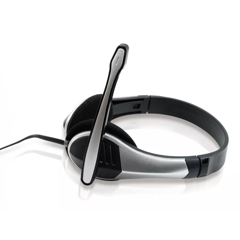 Conceptronic Allround Headset stereo con filo, 20 - 22000 Hz, ufficio/call center, 111 g, headset, nero, argento