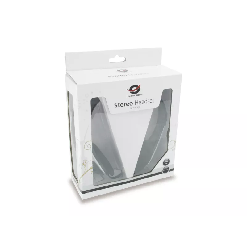 Conceptronic Allround Headset stereo con filo, 20 - 22000 Hz, ufficio/call center, 111 g, headset, nero, argento