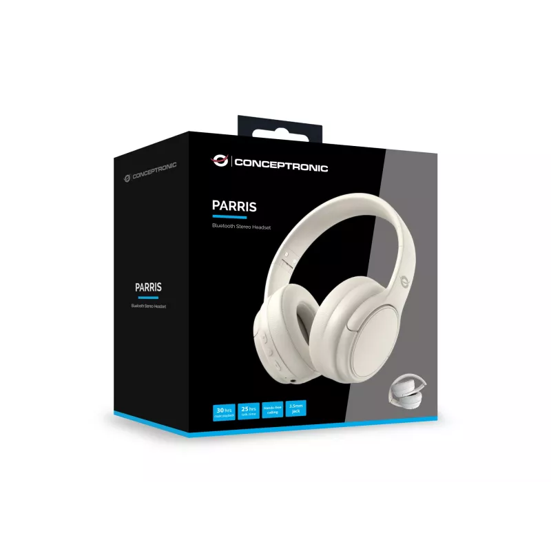 Conceptronic PARRIS03C Headset stereo Bluetooth, con filo e senza fili, musica, 20 - 20000 Hz, 198,5 g, headset, crema