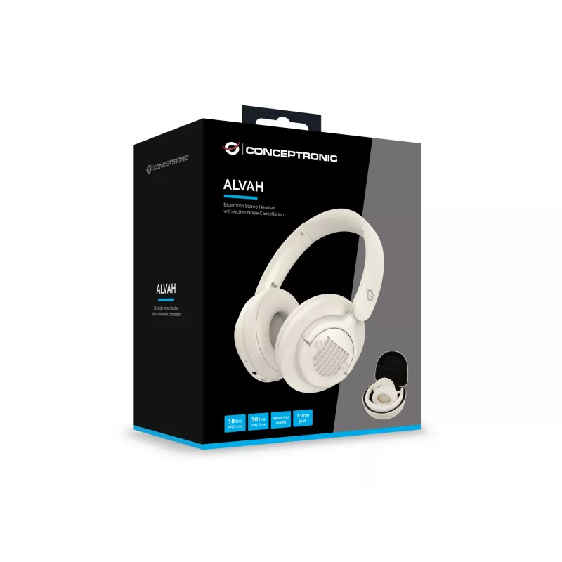 Conceptronic ALVAH02C Headset stereo Bluetooth con cancellazione attiva del rumore