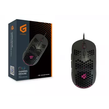 Conceptronic DJEBBEL 6D Mouse gaming con struttura a nido d'ape, 6400 DPI