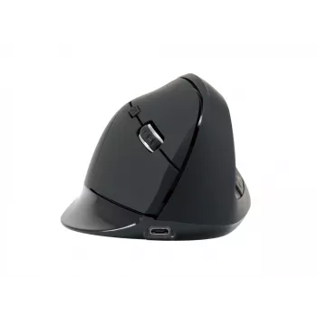 Conceptronic LORCAN ERGO Mouse ergonomico Bluetooth a 6 tasti, per destrimani, design verticale, ottico, Bluetooth, 1600 DPI, nero