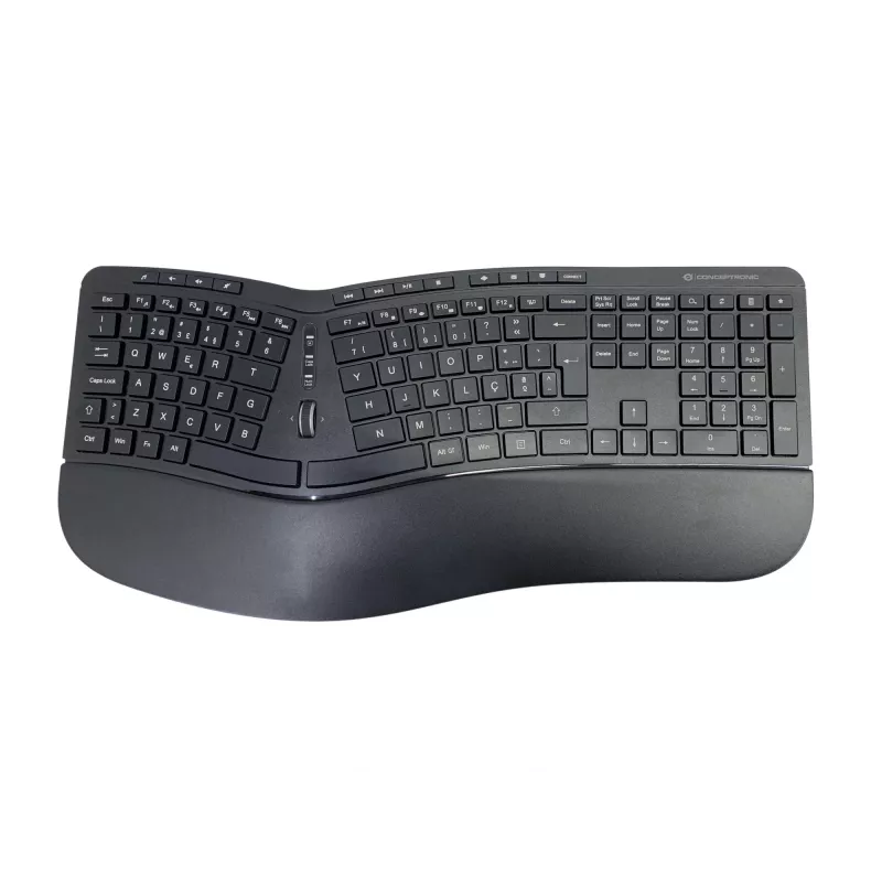 Conceptronic ORAZIO ERGO Set tastiera e mouse ergonomico wireless, layout portoghese
