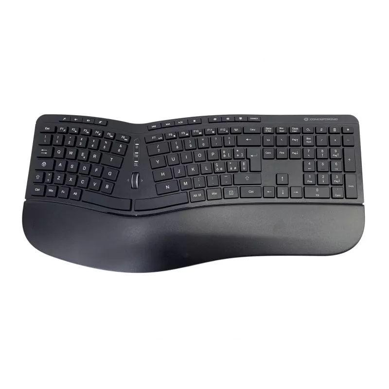 Conceptronic ORAZIO ERGO Kit tastiera e mouse ergonomico wireless, layout italiano