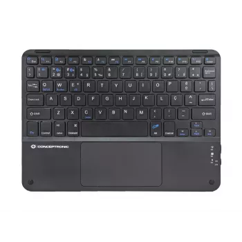 Conceptronic TOBIN01BPT Tastiera Bluetooth con touchpad da 10 pollici, QWERTY portoghese