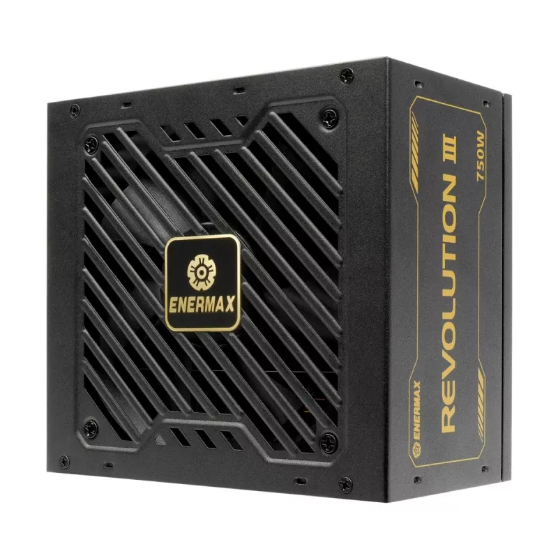 Enermax Revolution III ERV750G-AHG-MAC alimentatore per PC, 750 W, 80 Plus Gold, completamente modulare, ATX, connettore GPU High Power a 12 pin, nero
