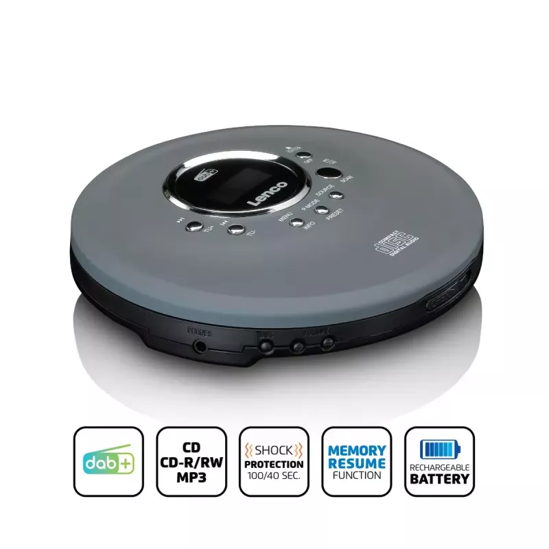 Lettore CD personale Lenco CD-400GY antracite supporto MP3 antishock 40s