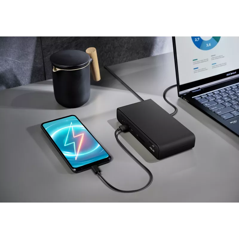 Dock USB-C ASUS Triple Display Duo DC301 con cavo nero