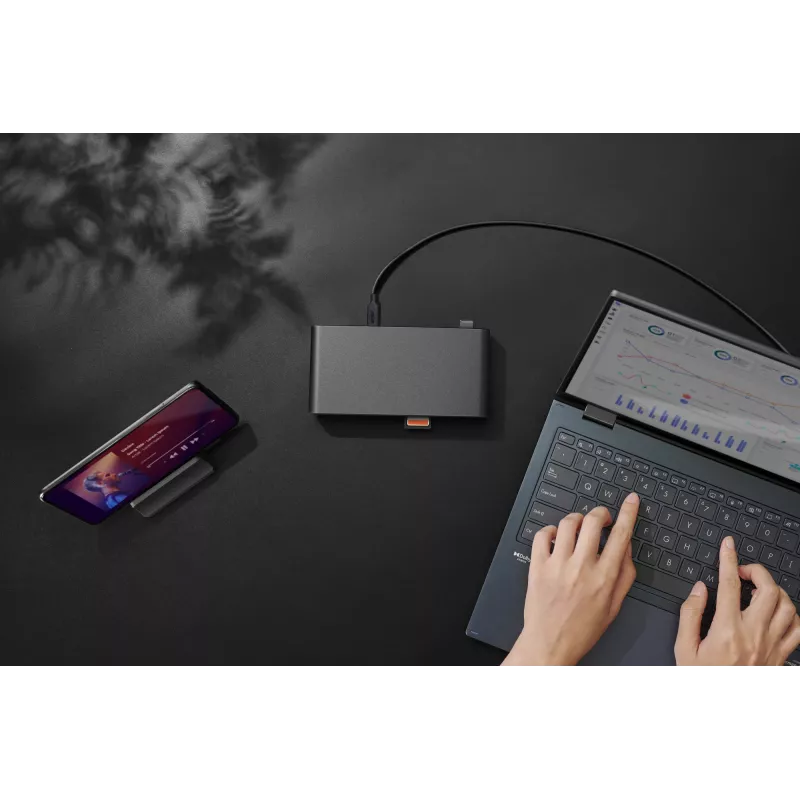 Dock USB-C ASUS Triple Display Duo DC301 con cavo nero