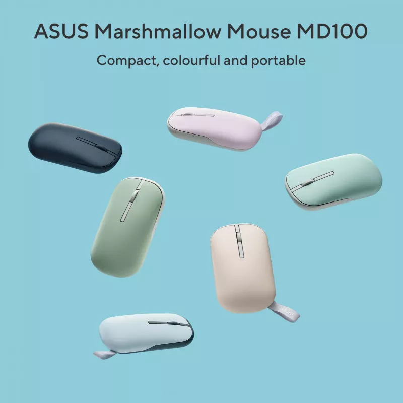 ASUS Marshmallow MD100 Mouse Office Ambidestro RF Wireless + Bluetooth Ottico 1600 DPI