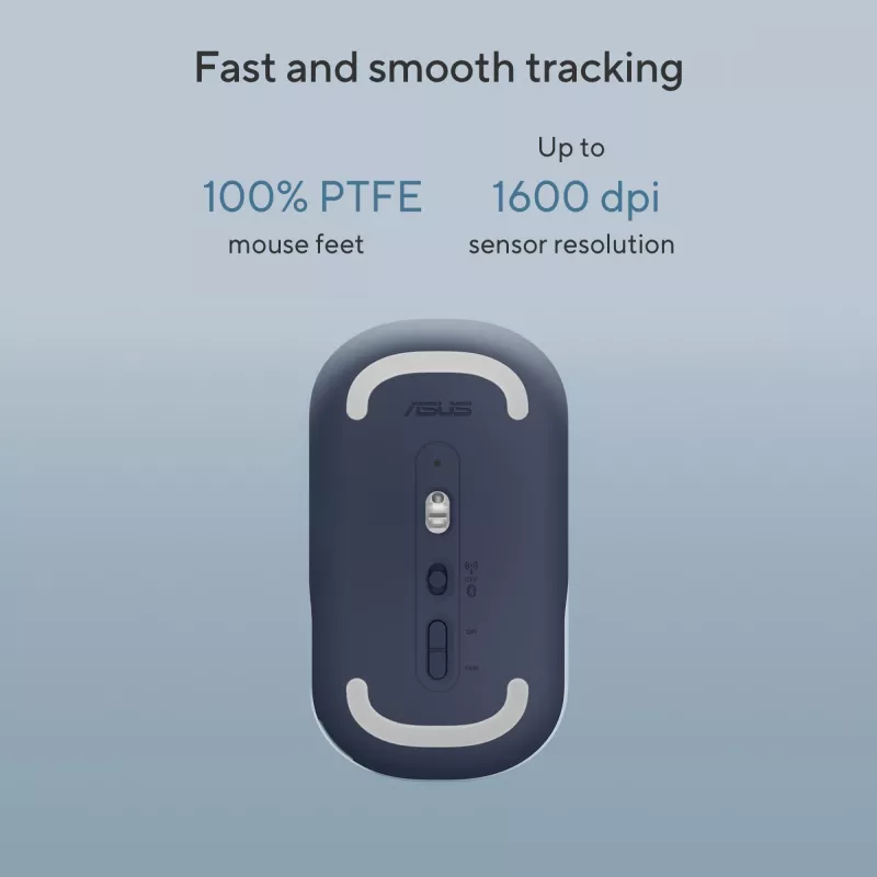 ASUS Marshmallow MD100 Mouse Office Ambidestro RF Wireless + Bluetooth Ottico 1600 DPI