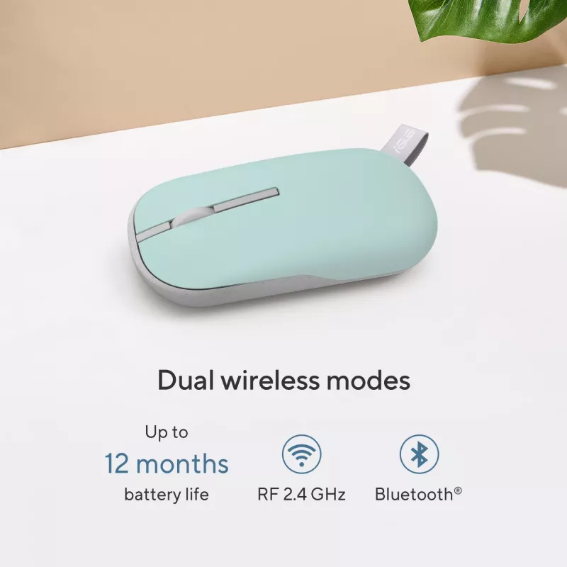 ASUS Marshmallow MD100 Mouse Office Ambidestro RF Wireless + Bluetooth Ottico 1600 DPI