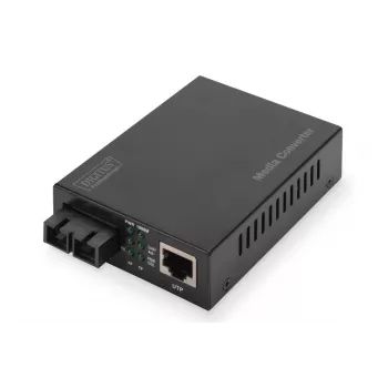 DIGITUS Convertitore multimediale, Multimode 10/100/1000Base-T su 1000Base-SX, incl. alimentatore, connettore SC, fino a 0,5 km