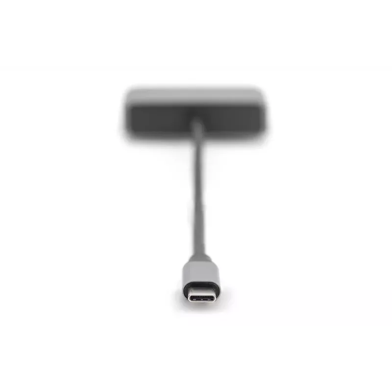 DIGITUS Adattatore USB-C - mini DP + VGA, 20 cm 4K/30Hz, argento, case in alluminio