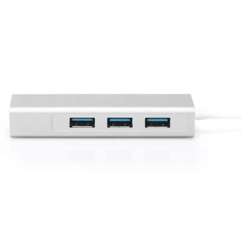 DIGITUS Hub USB 3.0 Type-C 3 porte con Gigabit Ethernet 3x USB A/F,1xUSB C/M,1x RJ45 LAN