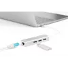 DIGITUS Hub USB 3.0 Type-C 3 porte con Gigabit Ethernet 3x USB A/F,1xUSB C/M,1x RJ45 LAN
