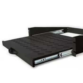 DIGITUS ripiano estraibile 2U per armadi da 450 mm di profondità 88x483x352 mm, fino a 30 kg, nero (RAL 9005)