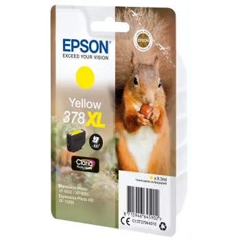 Epson Squirrel confezione singola giallo 378XL Claria Photo HD inchiostro, alta resa (XL), giallo, inchiostro pigmentato, 9,3 ml, 1 pz., 830 pagine