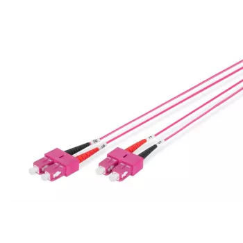 DIGITUS cavo patch in fibra ottica, SC su SC multimodale OM4 - 50/125 µ, duplex, colore RAL4003 lunghezza 1 m