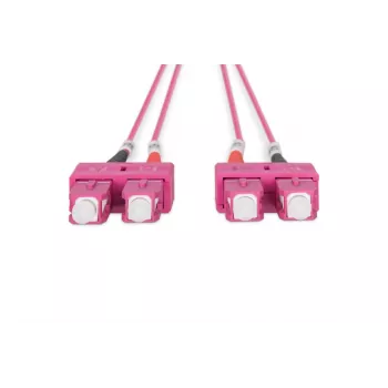 DIGITUS cavo patch in fibra ottica, SC su SC multimodale OM4 - 50/125 µ, duplex, colore RAL4003 lunghezza 1 m