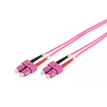 DIGITUS cavo patch in fibra ottica, SC su SC multimodale OM4 - 50/125 µ, duplex, colore RAL4003 lunghezza 3 m
