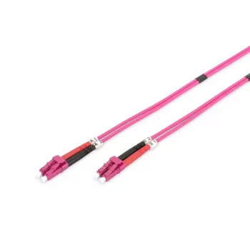 DIGITUS cavo patch in fibra ottica, LC su LC multimodale OM4 - 50/125 µ, duplex, colore RAL4003 lunghezza 7 m