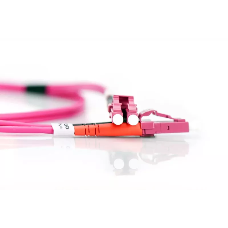 DIGITUS cavo patch in fibra ottica, LC su LC multimodale OM4 - 50/125 µ, duplex, colore RAL4003 lunghezza 7 m