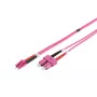 DIGITUS cavo patch in fibra ottica, LC su SC multimodale OM4 - 50/125 µ, duplex, colore RAL4003, lunghezza 5 m