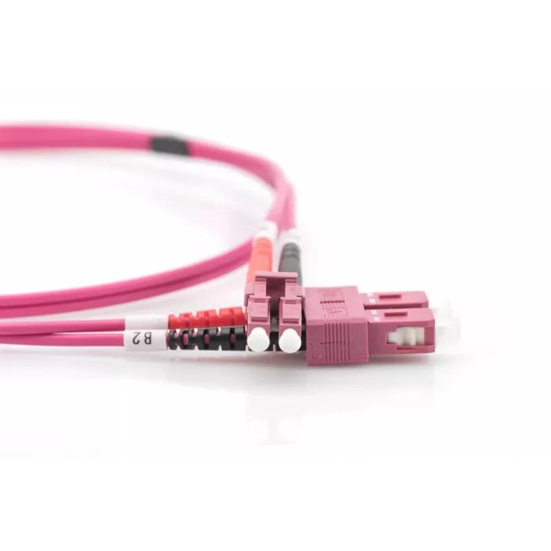 DIGITUS cavo patch in fibra ottica, LC su SC multimodale OM4 – 50/125 µ, duplex, colore RAL4003, lunghezza 10 m
