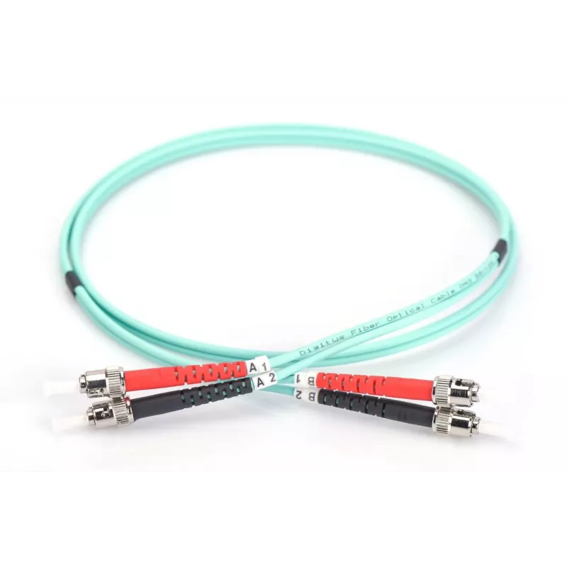 DIGITUS cavo patch in fibra ottica, ST su ST multimodale 50/125 µ, duplex lunghezza 10 m, classe OM3